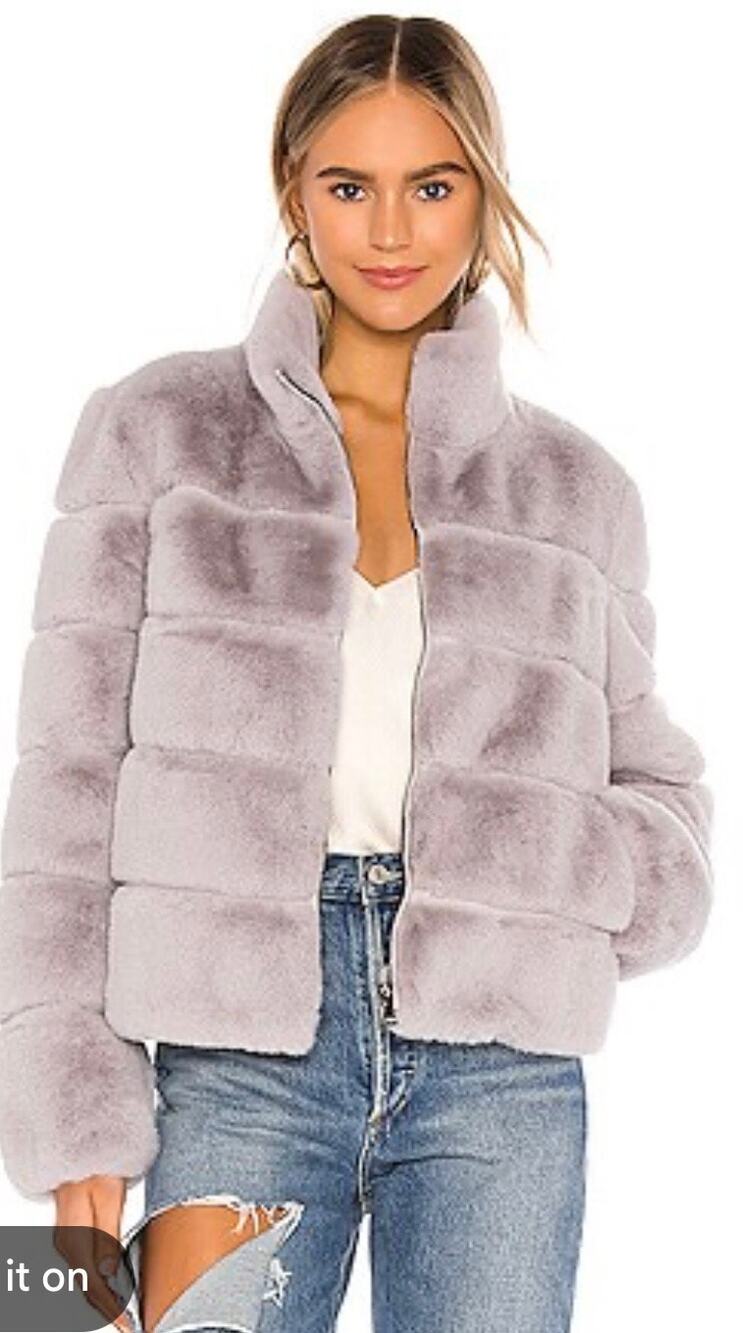 Generation Love Jodi Faux Fur Jacket Grey/lavender XS $345